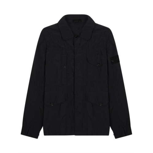 STONE ISLAND lightweight black jacket with logo patch