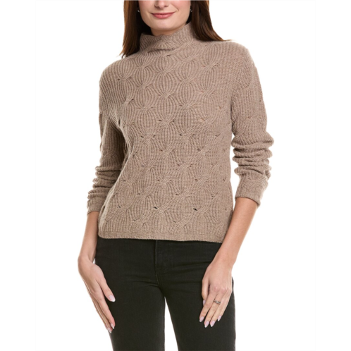 Hannah Rose shaker cable funnel neck wool & cashmere-blend sweater