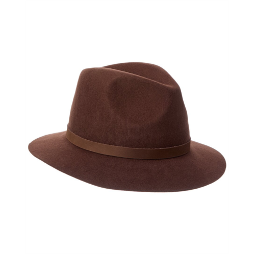 Bruno Magli leather band wool fedora