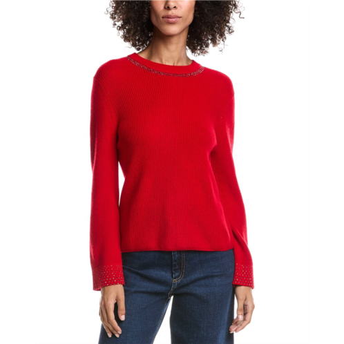 Forte Cashmere studded wool & cashmere-blend sweater