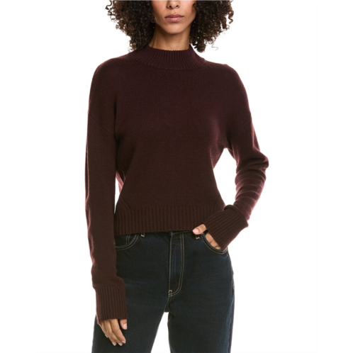 InCashmere crop mock wool & cashmere-blend sweater