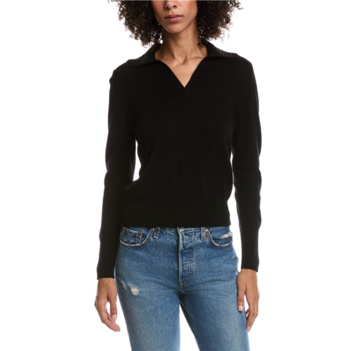 Forte Cashmere wool & cashmere-blend crystal polo sweater