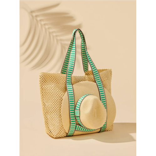 Shiraleah womens dorian tote and hat set in green