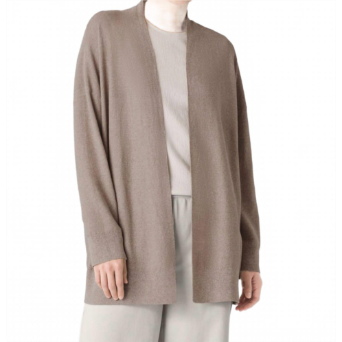 Eileen Fisher long cardigan in cocoa