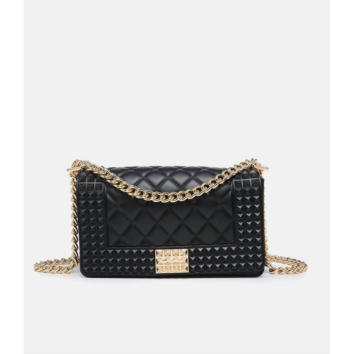 Jen & Co. womens billie studded chain crossbody in black