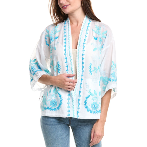 Johnny Was tie-sleeve cropped kimono