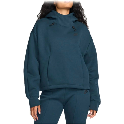 NIKE womens oversized tech fleece hoodie in dark green