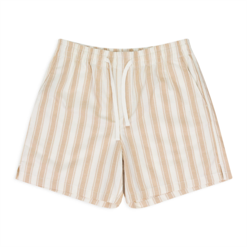 AIME LEON DORE khaki/white striped drawstring shorts