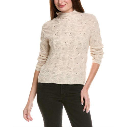 Hannah Rose shaker cable funnel neck wool & cashmere-blend sweater