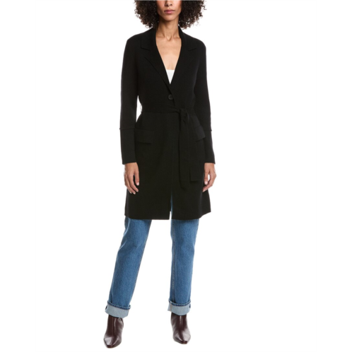 Forte Cashmere wool & cashmere-blend double knit cardigan