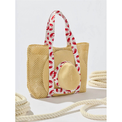 Shiraleah claudia tote and hat set in red