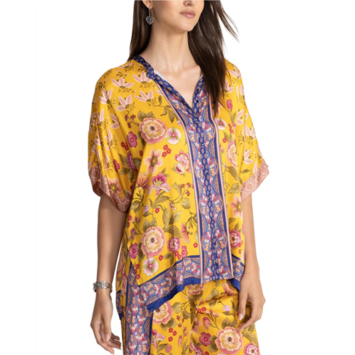 Johnny Was camara silk-blend tunic