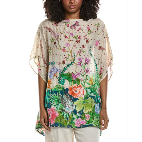 Johnny Was pribasa eyelet silk poncho