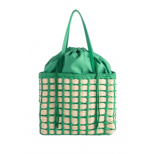 Shiraleah juanita tote bag in green/tan