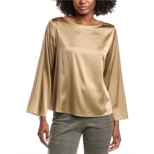 EILEEN FISHER bateau neck silk-blend top