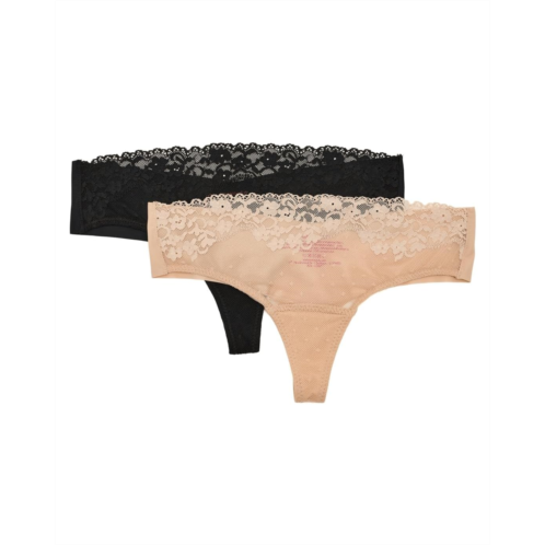 Womens Commando 2 Pack Double Take Lace Thongs