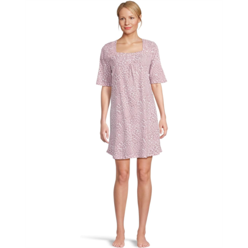 Karen Neuburger Romantic Fields Elbow Sleeve Nightgown with Lace