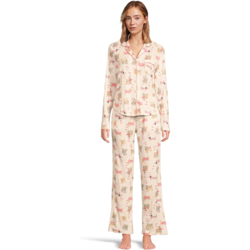 Womens Karen Neuburger Petite Novelty Long Sleeve Girlfriend Pajama Set
