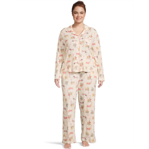 Karen Neuburger Plus Novelty Long Sleeve Girlfriend Pajama Set