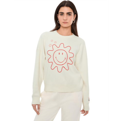 Womens Barefoot Dreams CozyChic Ultra Lite Cotton Smiley Sun & Stars Pullover