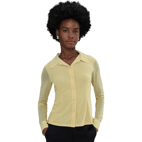 Sanctuary Fitted Mesh Button Down