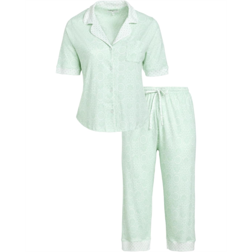 Womens Karen Neuburger Plus Size Elbow Sleeve Capri Pajama Set