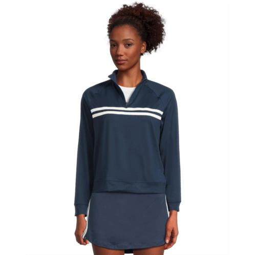 Barefoot Dreams Malibu Collection 1/2 Zip Pullover W/ Stripes