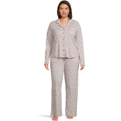 Womens Karen Neuburger Plus Novelty Long Sleeve Girlfriend Pajama Set