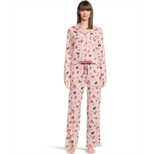 Womens Karen Neuburger Novelty Print Long Sleeve Girlfriend Pajama Set