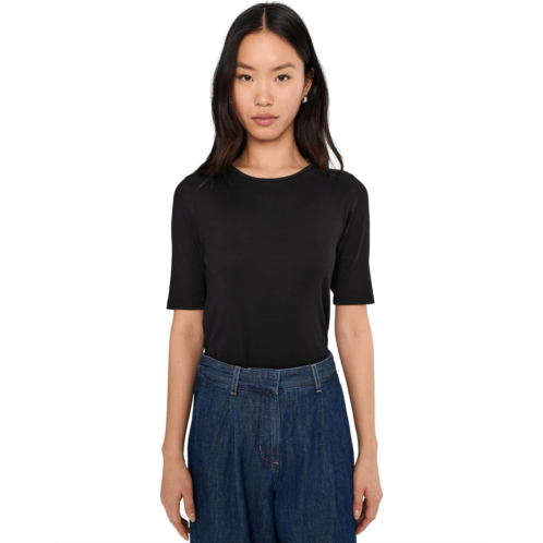 Eileen Fisher Organic Cotton Stretch Rib Crew Neck Top