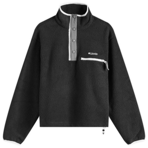 Columbia womens helvetia ii cropped half snap fleece pullover in black