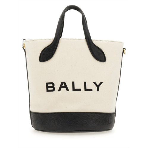 Bally structured bucket bag with dual handles and adjustable strap