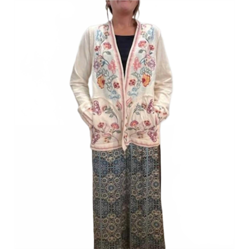 Johnny Was biya short cardigan in ecru