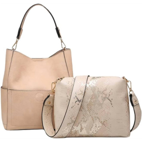 Jen & Co. womens the abby 2in1 bucket bag in light peach