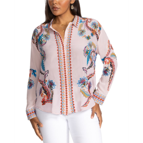 Johnny Was plus morelia silk shirt