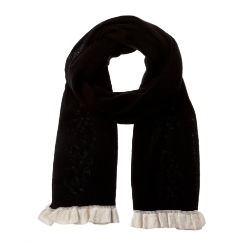 Hannah Rose contrast ruffle edges rib scarf