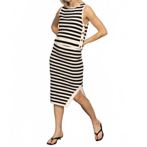 Sanctuary city summer tank in black/ macrame stripe