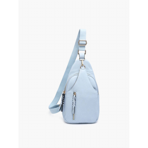 Jen & Co. womens nikki vegan sling pack bag in glacial blue