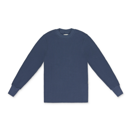 AIME LEON DORE indigo long-sleeve waffle thermal t-shirt