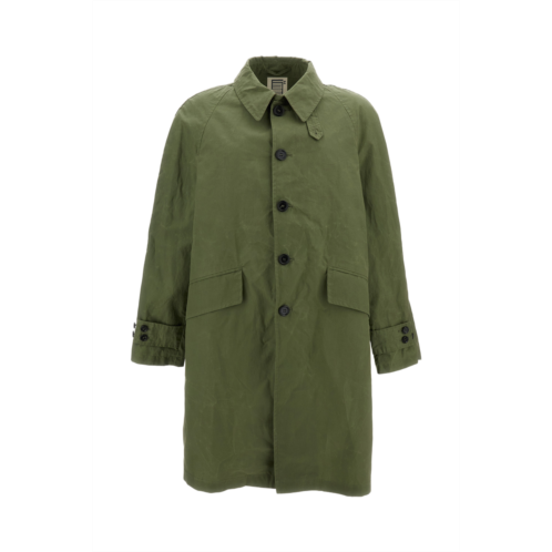 mid-length olive green coat