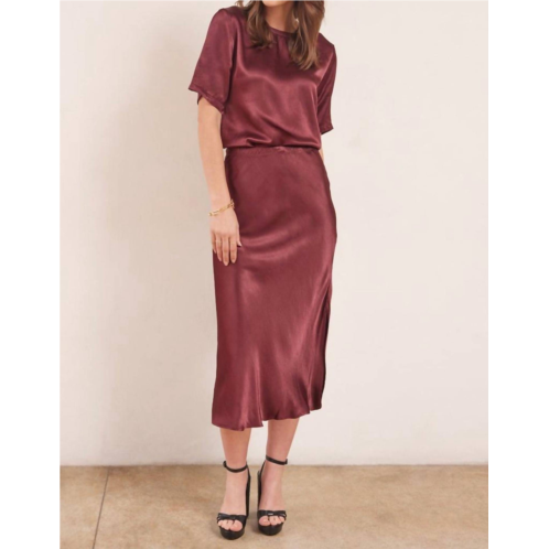 LAmade dorit silky slip skirt in cognac