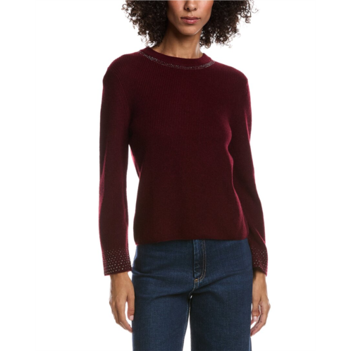 Forte Cashmere studded wool & cashmere-blend sweater