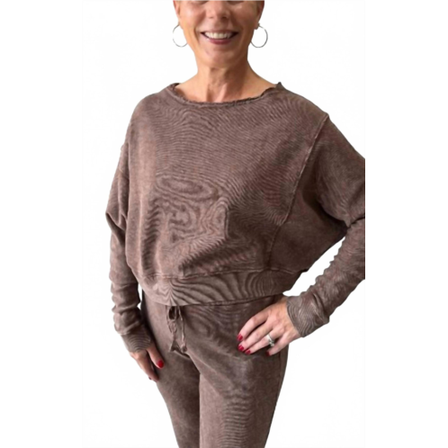 LAmade maggie comfort pullover sweatshirt in brown