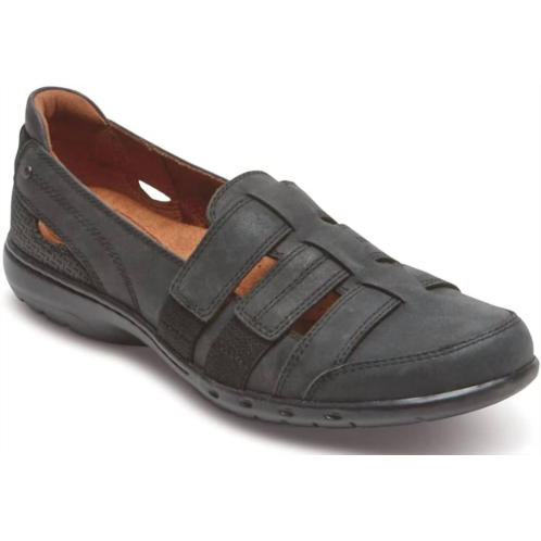 ROCKPORT WOMENS penfield fisherman leather slip-on shoes in black