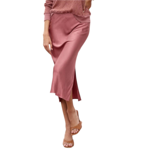 LAmade dorit silky slip skirt in rose gold