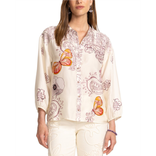 Johnny Was rosabelia silk-blend shirt