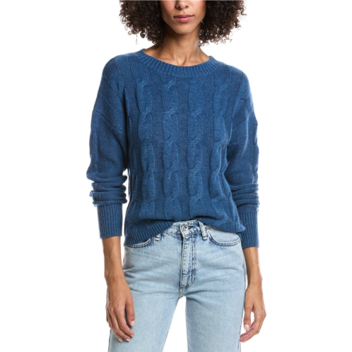 Forte Cashmere crop cable wool & cashmere-blend sweater