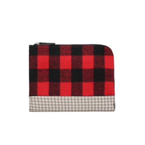 Jen & Co. womens gwen clutch bag in plaid red/light grey