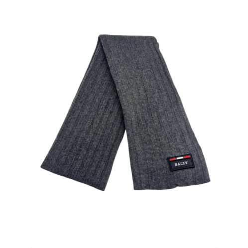 BALLY womens knit wool scarf in anthracite