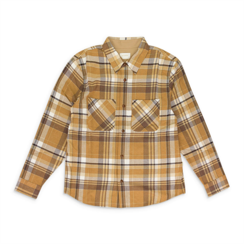 AIME LEON DORE brown plaid cotton button-down shirt